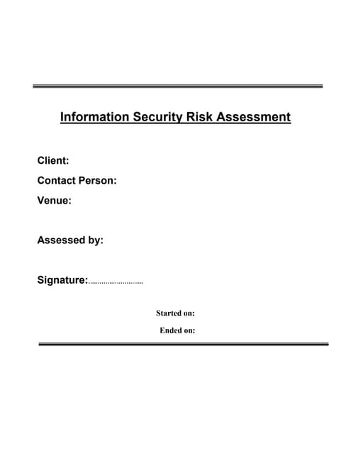 Risk Assessment