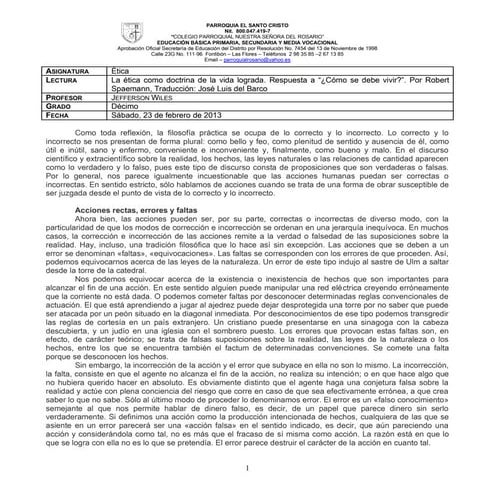 R. Spaemann, «La ética como doctrina de la vida lograda»