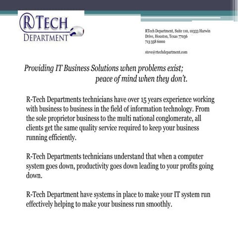 R Tech Department | PPTX