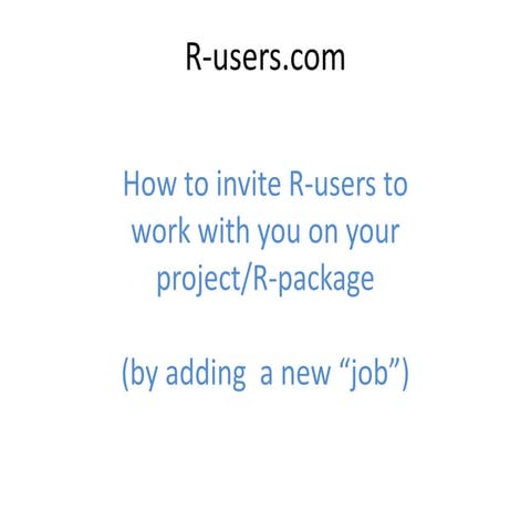 R users - post a new job