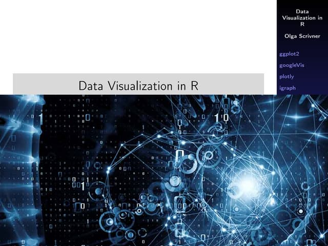 R visualization: ggplot2, googlevis, plotly, igraph Overview | PDF