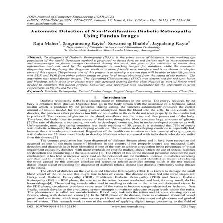 Automatic Detection of Non-Proliferative Diabetic Retinopathy Using Fundus Im...