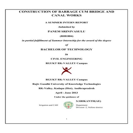 construction of barrage cum bridge and canal works