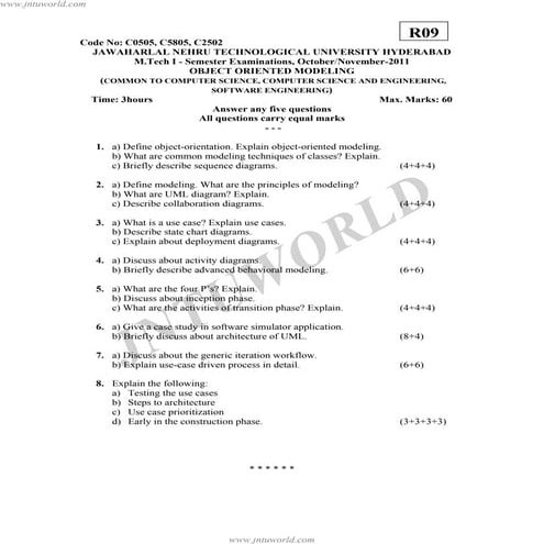 R09 object oriented modeling