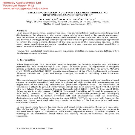 "Challenges Faced in 3-D Finite Element Modelling of Stone Column Construction"