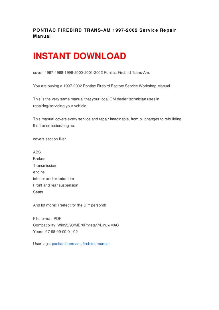 02 2002 Pontiac Montana Owners Manual Car Manuals Literature Other Car Manuals