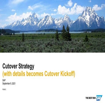 SAP Cutover Strategy with details becomes Cutover Kickoff)