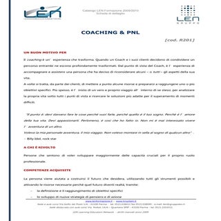 Coaching e Pnl - Scheda corso LEN