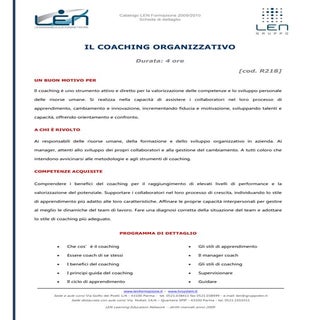 Coaching organizzativo - Scheda cor...