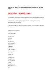 Honda odyssey repair manual 1995 2012