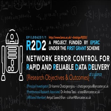 R2D2 Project (EP/L006251/1) - Research Objectives & Outcomes