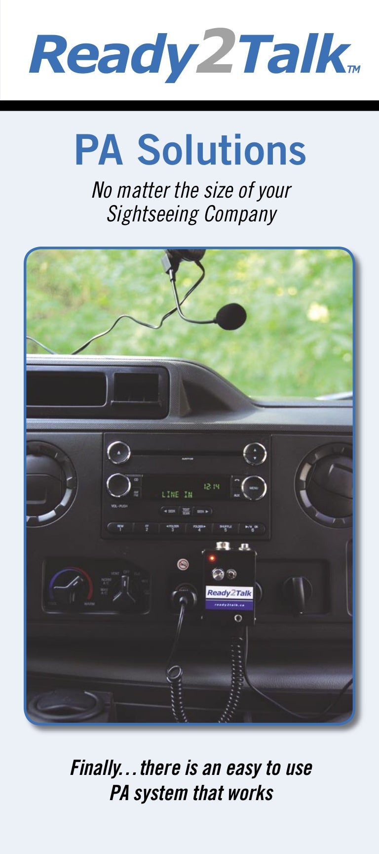 PA Systems, PA Systems for tour vans, PA Systems for tour Buses