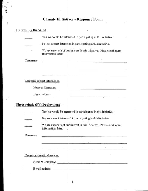 Document- "Climative Initiative Response Form" from Edison Electric Institute