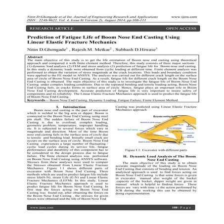 Prediction of Fatigue Life of Boom Nose End Casting Using Linear Elastic Frac...