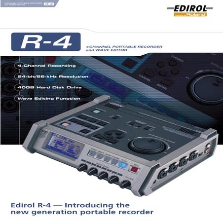 Roland Edirol R-4 R4 Brochure