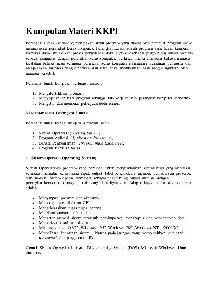Kumpulan Materi Kkpi
