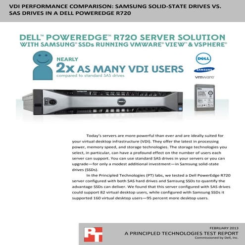 VDI performance comparison: Samsung solid-state drives vs. SAS drives in a De...