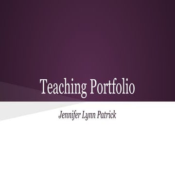 Teaching portfolio