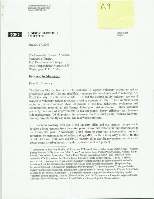 Letter from Edison Electric Institu...