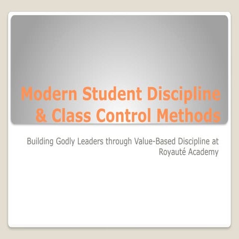 Modern student discipline class controls | PPTX