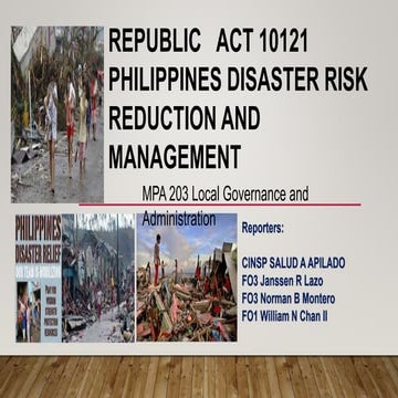 Philippine Disaster Risk Reduction and Management RA 10121