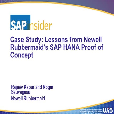 Case Study: Lessons from Newell Rubbermaid's SAP HANA Proof of Concept