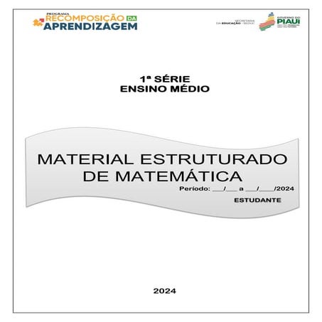 Recomposiçao em matematica 1 ano 2024 - ESTUDANTE 1ª série.pdf