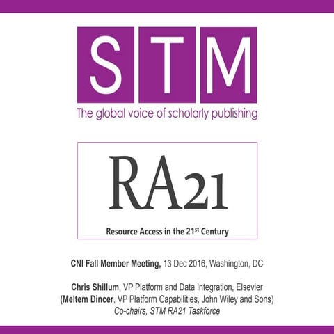 Chris Shillum: Overview of the RA21 proejct presentation