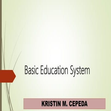 Basic Education System: DepEd Organizational Structure