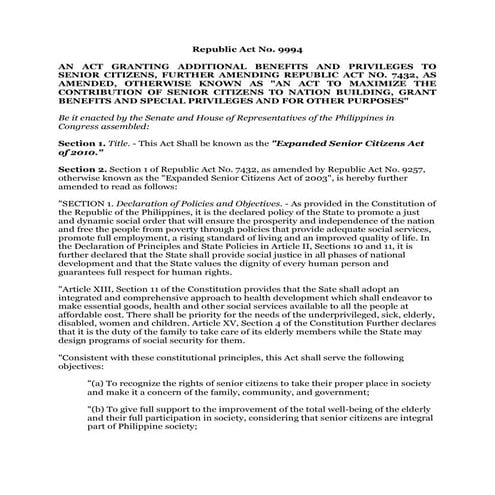 Ra 9994   the expanded senior citizens act