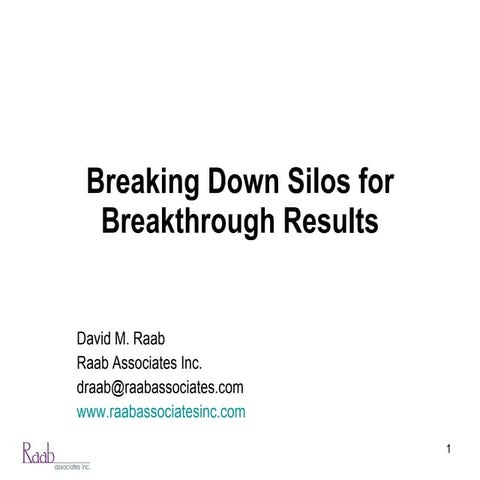 Raab Marketing Measurement: Breaking Down Silos for Breakthrough Results