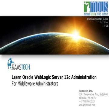 Learn Oracle WebLogic Server 12c Administration | PPT | Free Download