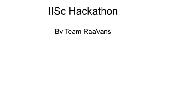 Raa vans iisc