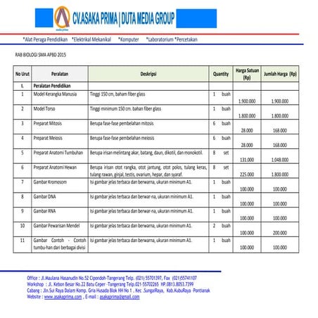 Rab biologi sma smk apbd 2015 ~ www.asakaprima.com