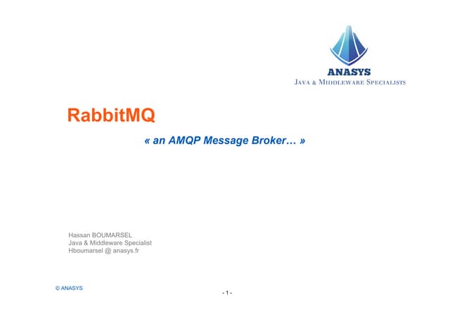 Rabbitmq an amqp message broker