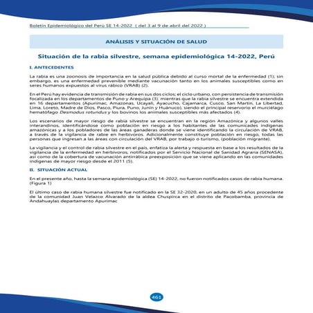 epidemiologia de la rabia en el peru en la | PDF