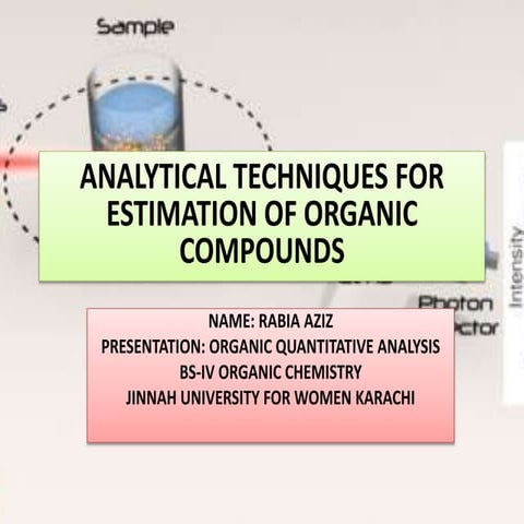 analytical techniques for estimation of organic compounds