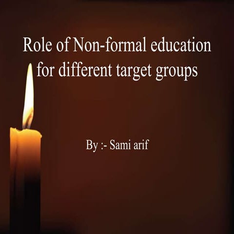 non formal education target group