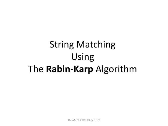 Rabin karp string matcher