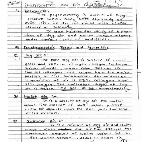 Refrigeration And Airconditioning Notes By Bade Bhau | PDF