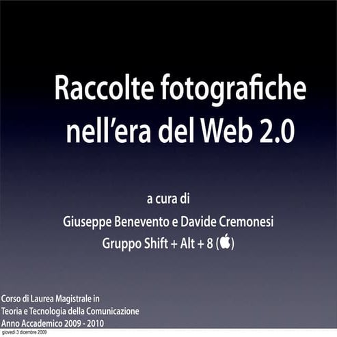 Raccolte fotografiche nell'era del Web 2.0