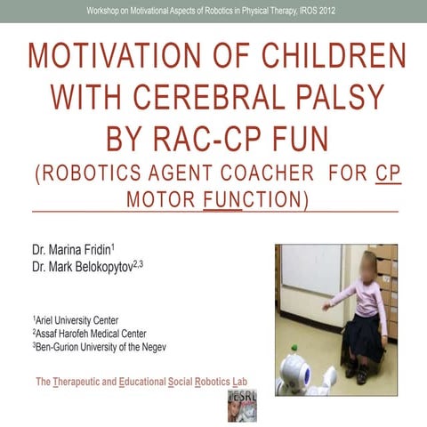 Social Assistive Robotics for children with Cerebral Palsy | PPTX