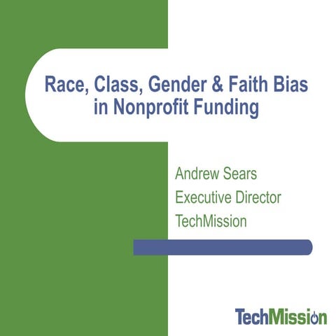 Race Class Gender Faith & Nonprofit Funding