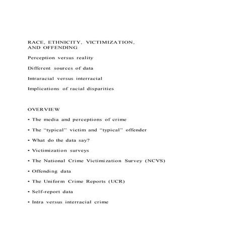 RACE, ETHNICITY, VICTIMIZATION, AND OFFENDINGPerception 