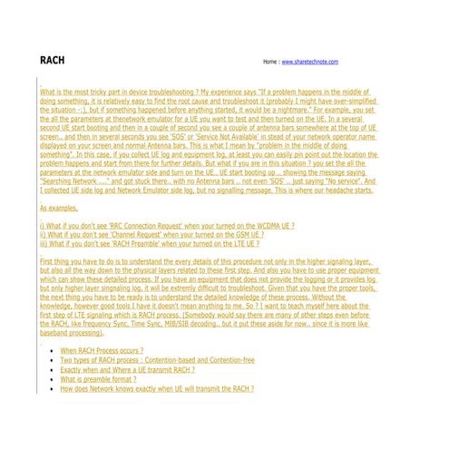 RACH procedure in LTE