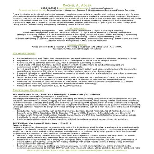 Rachel A. Adler Resume | NYC 2018 