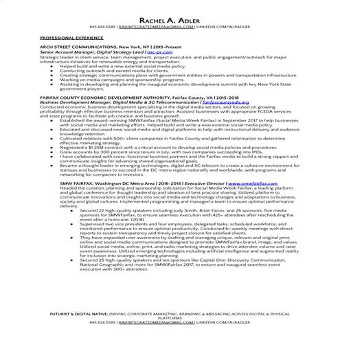 Rachel A. Adler Resume 