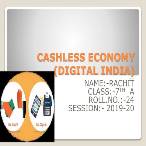 Indian  cashless transaction ppt