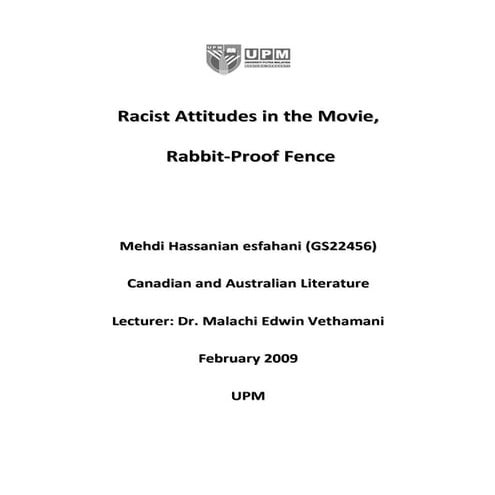 Racist Attitudes In Rabbit Proof Fence