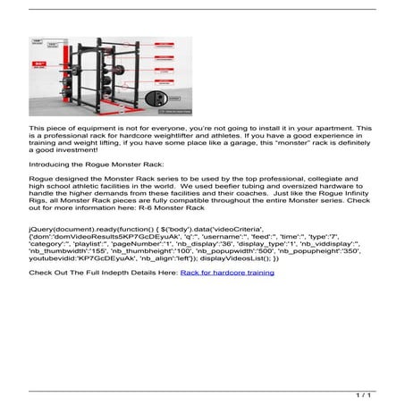 Rack for hardcore training | PDF